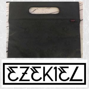 Ezekiel black clutch with embroidered stars